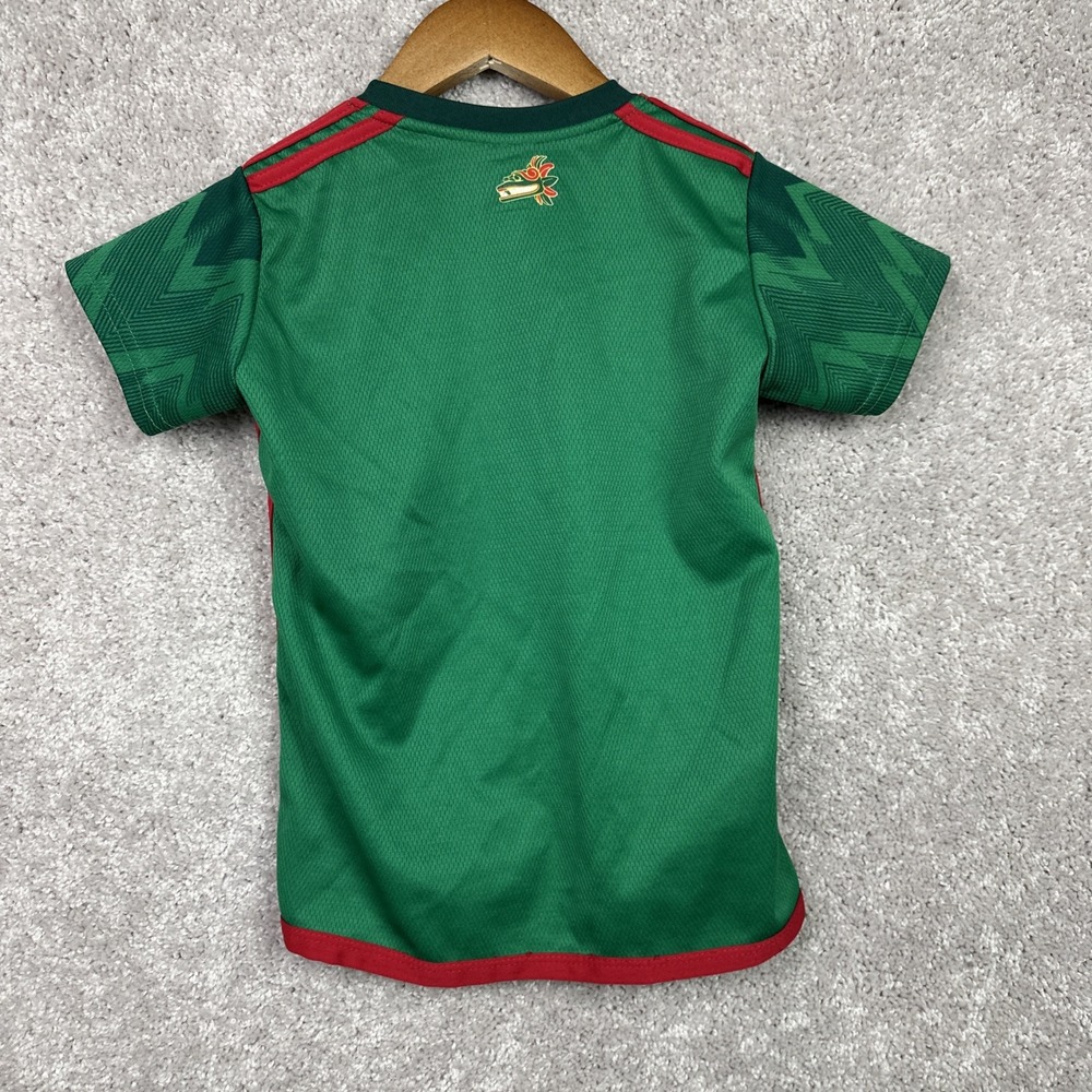 Adidas Mexico Soccer Jersey Kids Green Red Stripes Official Team Logo M - Picture 3 of 5